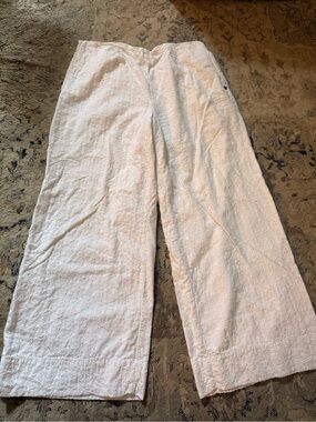 Roxy White Eyelet Wide-Leg Pants